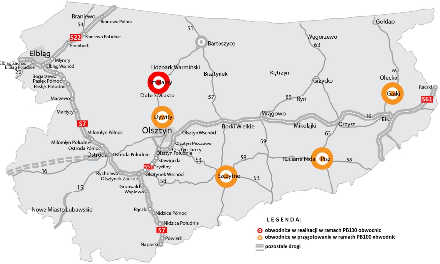 Jak wygląda realizacja projektu budowy 100 obwodnic na Mazurach?